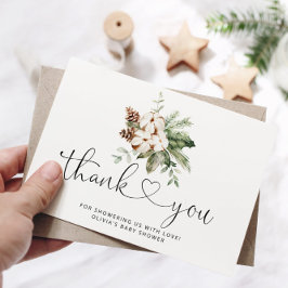 エバーグリーンパインコーン赤ちゃんシャワーサンキューカード カード