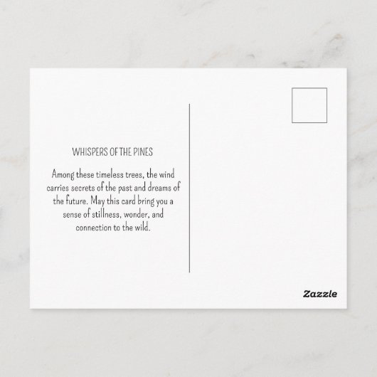 エバーグリーンパインズヴィンテージ自然森林風景 ポストカード (裏面)