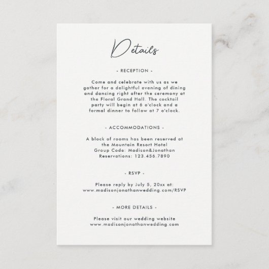 エバーグリーンパインツリーシンプル山脈結婚ズ エンクロージャーカード (正面)