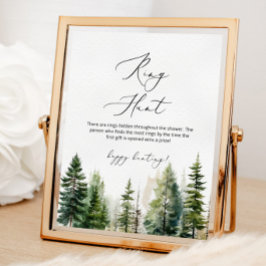 エバーグリーンパインツリーリング狩りブライダルシャワーゲーム ポスター