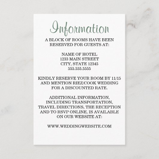 エバーグリーンパイン結婚ズ エンクロージャーカード (正面)