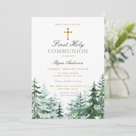エバーグリーンフォレストクロスボーイファースト聖餐式 招待状 (スタンド正面)