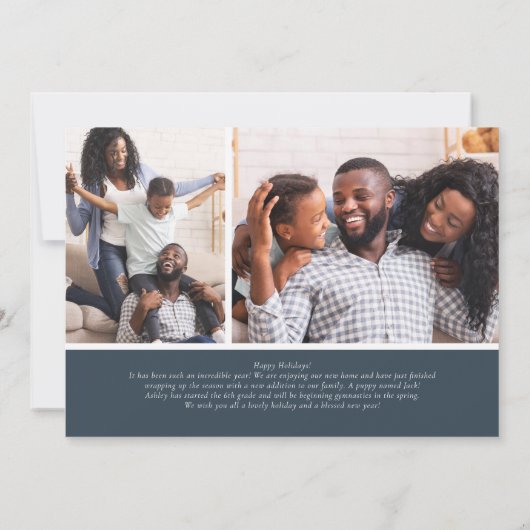 エバーグリーンフレームフォトホリデーカード (裏面)