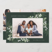 エバーグリーンフレームフォトホリデーカード (正面/裏面)