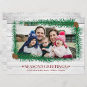 エバーグリーンフレームホリデーカード シーズンカード (正面/裏面)