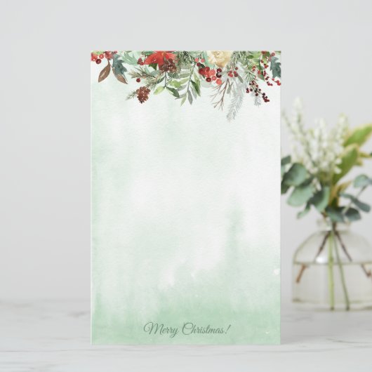 エバーグリーンフローラベリ縁どーホリデイ 便箋 (スタンド正面)