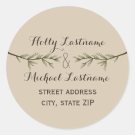 エバーグリーンブランチ住所ステッカー ラウンドシール