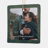 エバーグリーンプレイド婚約 | フラ素朴ンネルタータンチェック セラミックオーナメント (左)