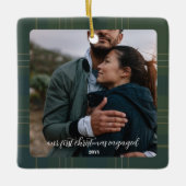 エバーグリーンプレイド婚約 | フラ素朴ンネルタータンチェック セラミックオーナメント (正面)