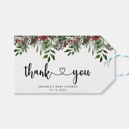 エバーグリーンベイビー感謝していシャワーユー ギフトタグ (正面(横))