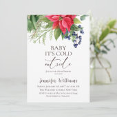 エバーグリーンベビーその冷たい外の冬の赤ちゃんシャワー 招待状 (スタンド正面)