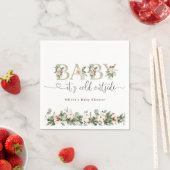 エバーグリーンベビーその冷たい外の赤ちゃんシャワー スタンダードカクテルナプキン (インサイチュ)