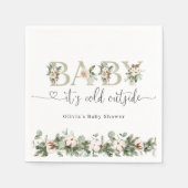 エバーグリーンベビーその冷たい外の赤ちゃんシャワー スタンダードカクテルナプキン (正面)