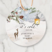 エバーグリーンベビーその冷たい外の赤ちゃんシャワー フェイバータグ (正面)