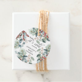 エバーグリーンベビーその冷たい外の赤ちゃんシャワー フェイバータグ