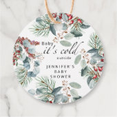 エバーグリーンベビーその冷たい外の赤ちゃんシャワー フェイバータグ (裏面)