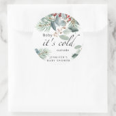 エバーグリーンベビーその冷たい外の赤ちゃんシャワー ラウンドシール (バッグ)