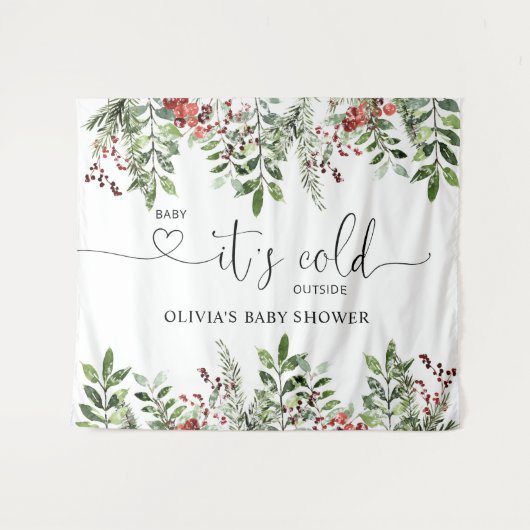 エバーグリーンベビーの外側の寒さ タペストリー (正面(横))