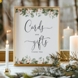 エバーグリーンベビーシャワーカードとギフト ポスター