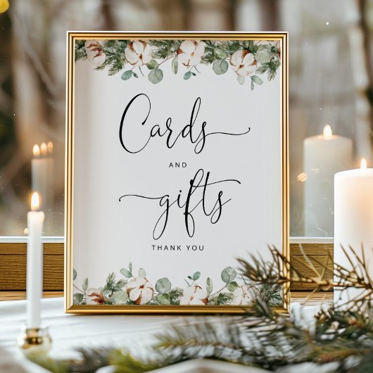 エバーグリーンベビーシャワーカードとギフト ポスター