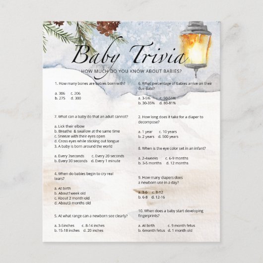 エバーグリーンベビートリビアベビーシャワーゲーム (正面)
