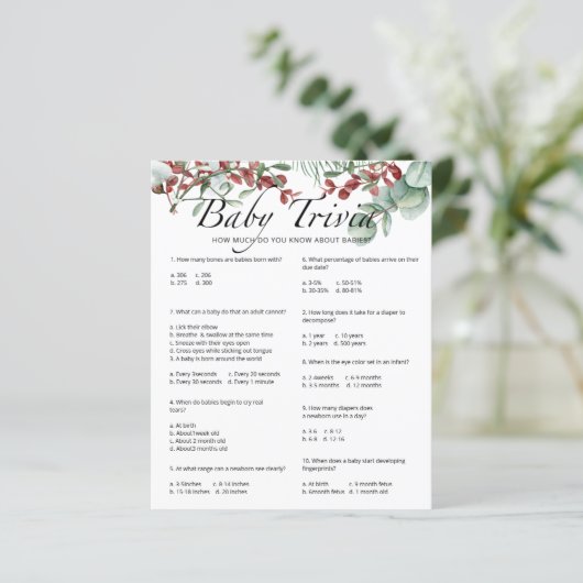 エバーグリーンベビートリビアベビーシャワーゲーム (スタンド正面)