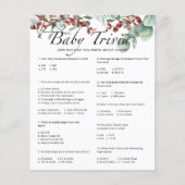 エバーグリーンベビートリビアベビーシャワーゲーム (正面)