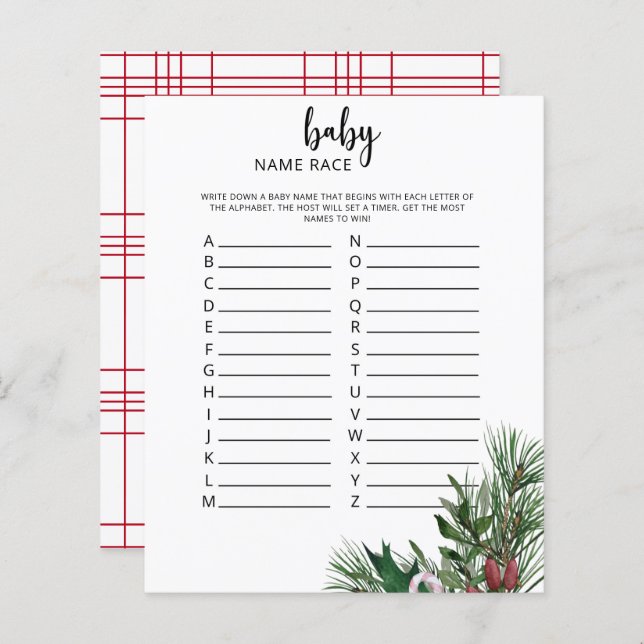 エバーグリーンベビー名レースゲーム (正面/裏面)