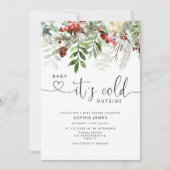 エバーグリーンベビー外の赤ちゃんシャワーが冷たい 招待状 (正面)
