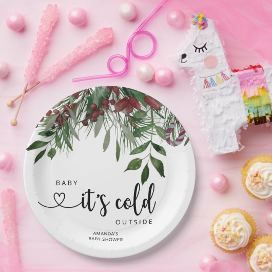 エバーグリーンベビー外は寒い ペーパープレート (パーティー)