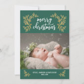 エバーグリーンホリークリスマスホリデーカード シーズンカード (正面)