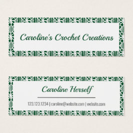 エバーグリーンホワイトクロチェットレースパターンの名刺