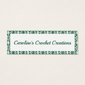 エバーグリーンホワイトクロチェットレースパターンの名刺 (正面)