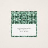 エバーグリーンホワイトクロチェットレースパターンの名刺 (裏面)