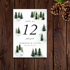 エバーグリーンマウンテングレンホワイトグリーンブラック テーブルナンバー