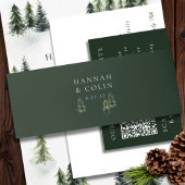 エバーグリーンマウンテングレンホワイトグリーンブラック 招待状ベリーバンド