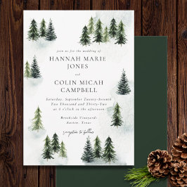 エバーグリーンマウンテングレンホワイトグリーンブラック 招待状