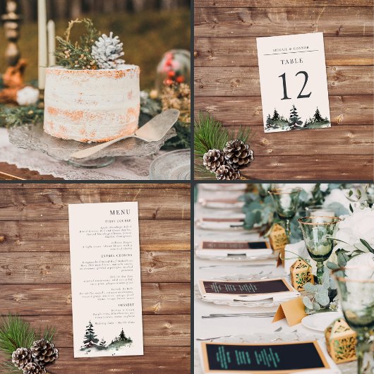 エバーグリーンマウンテン素朴ミストウィンターホワイトグレー エンクロージャーカード