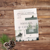 エバーグリーンマウンテン素朴ミストウィンターホワイトグレー 招待状ベリーバンド