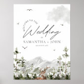 エバーグリーンマウンテン結婚フォレストのウェルカムサイン ポスター (正面)