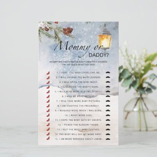 エバーグリーンママまたはパパ赤ちゃんシャワーゲーム (スタンド正面)