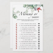 エバーグリーンママまたはパパ赤ちゃんシャワーゲーム (正面/裏面)