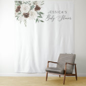 エバーグリーンミニマルエレガント冬の赤ちゃんシャワー タペストリー (インサイチュ)