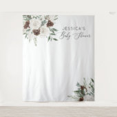 エバーグリーンミニマルエレガント冬の赤ちゃんシャワー タペストリー (正面)