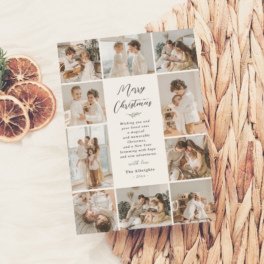 エバーグリーンメモリーズ | 10フォトコラージュのクリスマス シーズンカード