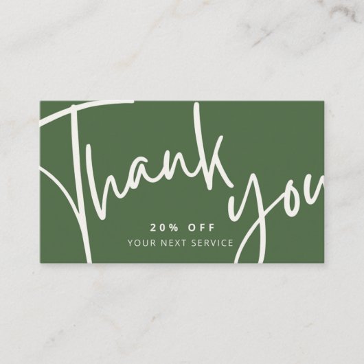 エバーグリーンモダンミニマリスト割引カード 割引カード (正面)