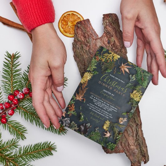 エバーグリーンモダンリーホリデーパーティー招待状 招待状