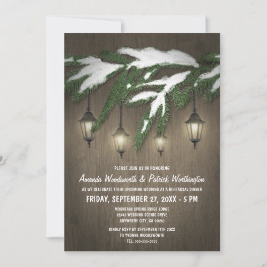 エバーグリーンランタンリハーサルディナー招待状 招待状 (正面)