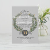 エバーグリーンリースw/モノグラム招待状 招待状 (スタンド正面)