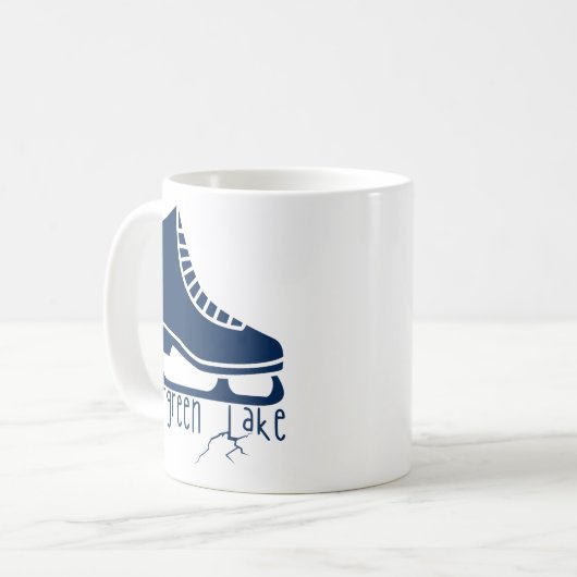 エバーグリーンレイクエバーグリーンコロラドアイススケートで滑る コーヒーマグカップ (正面左)
